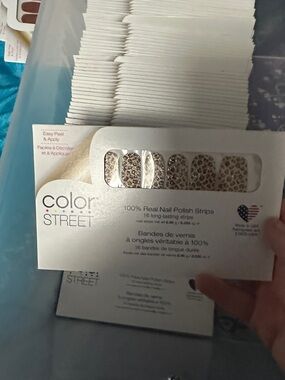 Color Street Rose Gold Glitter & Silver Accent Nail Strips